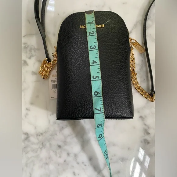 Michael Kors Jet Set Black Pebbled Leather Crossbody - Picture 4 of 5